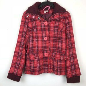Free People Plaid Red Check Lined Jacket